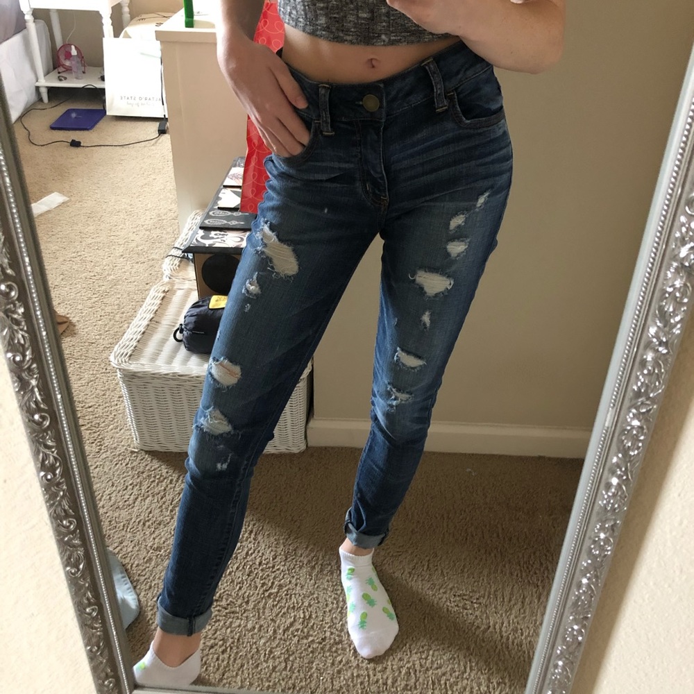 American Eagle Dark Wash Hi-Rise Denim Jeggings